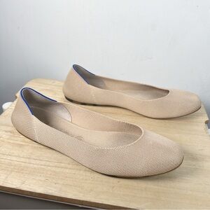 Rothy's The Square Toe Tan Ballet Flats Size 11 Ecru Women's